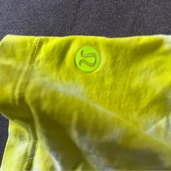 Lululemon Athletica Bright Yellow Tie-Dye Crop Top - Picture 3 of 3